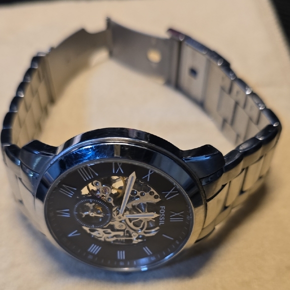 Fossil Black and Silver Skeleton Dial Watch - Picture 4 of 6